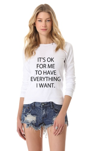 Bluza It's ok for me - Alb